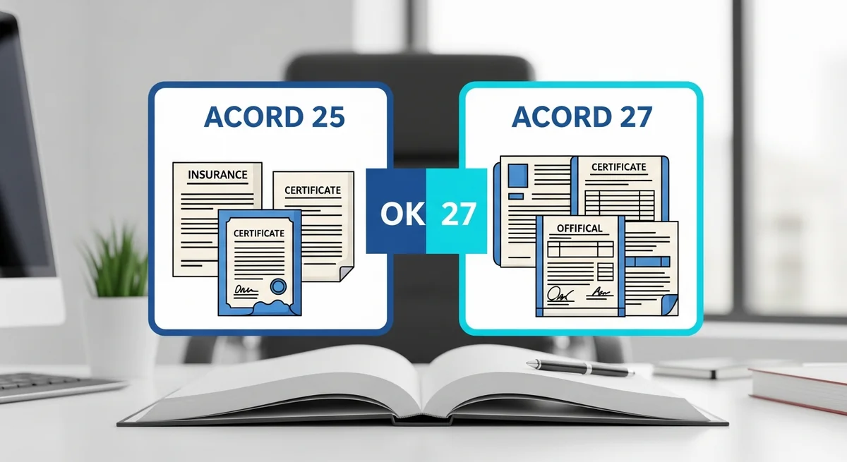 ACORD 25 vs ACORD 27: Key Differences