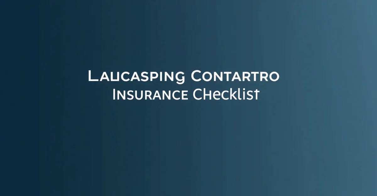 Landscaping Contractor Insurance Checklist